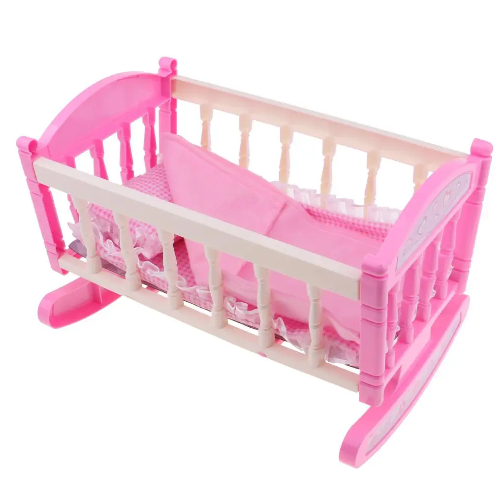 Modelo de cama de cuna, muebles de simulación, modelo para muñeca de pulgadas, juguete para juego de imitación para niños - imagen 4