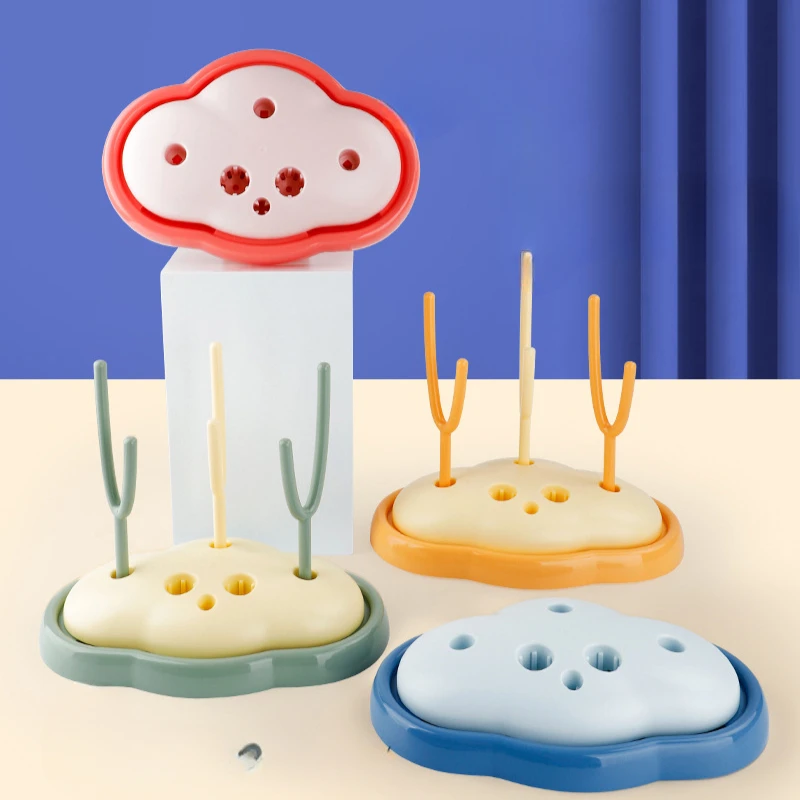 Organizador de drenaje de tazas de leche para bebés, estante limpio en seco para bebés, soporte para botellas con Base de drenaje amplia, bandeja de estructura mecánica - imagen 5