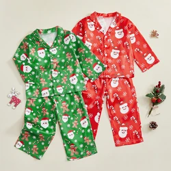 Pijama navideño infantil de niña con Papá Noel y pantalón elástico