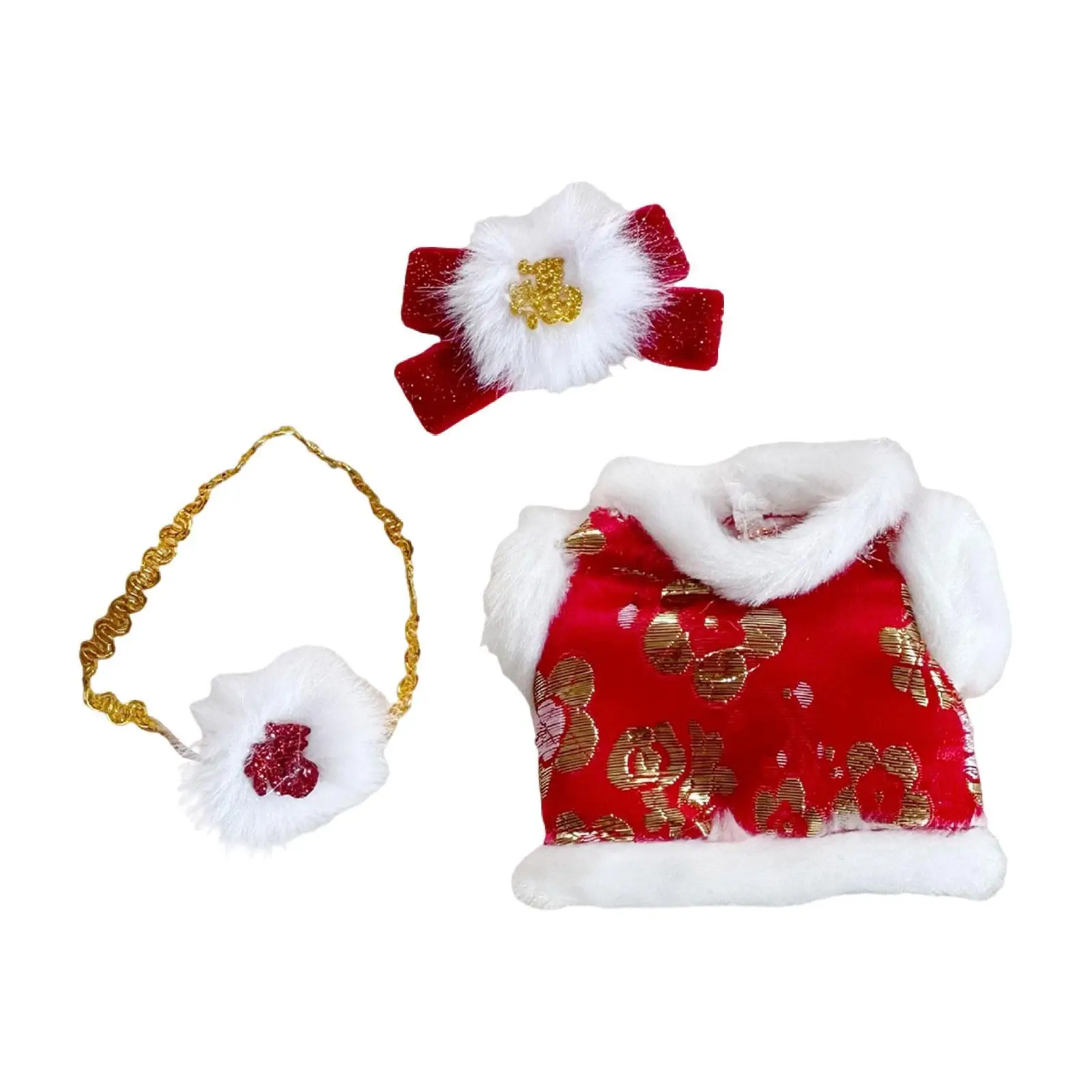 Plush Doll Clothes for 15cm-17cm Doll Outifit Stuffed Animals Clothes Comfortable Cosplay Doll Clothing Doll New Year Costume