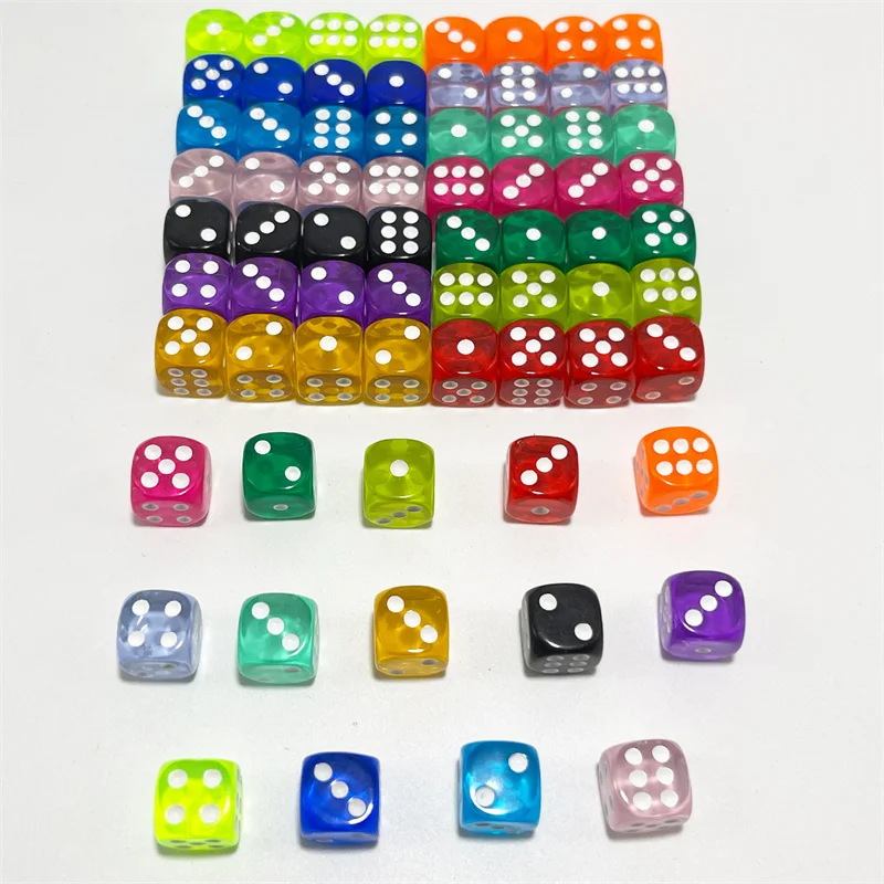 Dados de colores de cristal acrílico de 12 piezas y 14mm, dados transparentes de esquina redonda, juego Boutique de alta calidad, juguetes interactivos multijugador - imagen 2