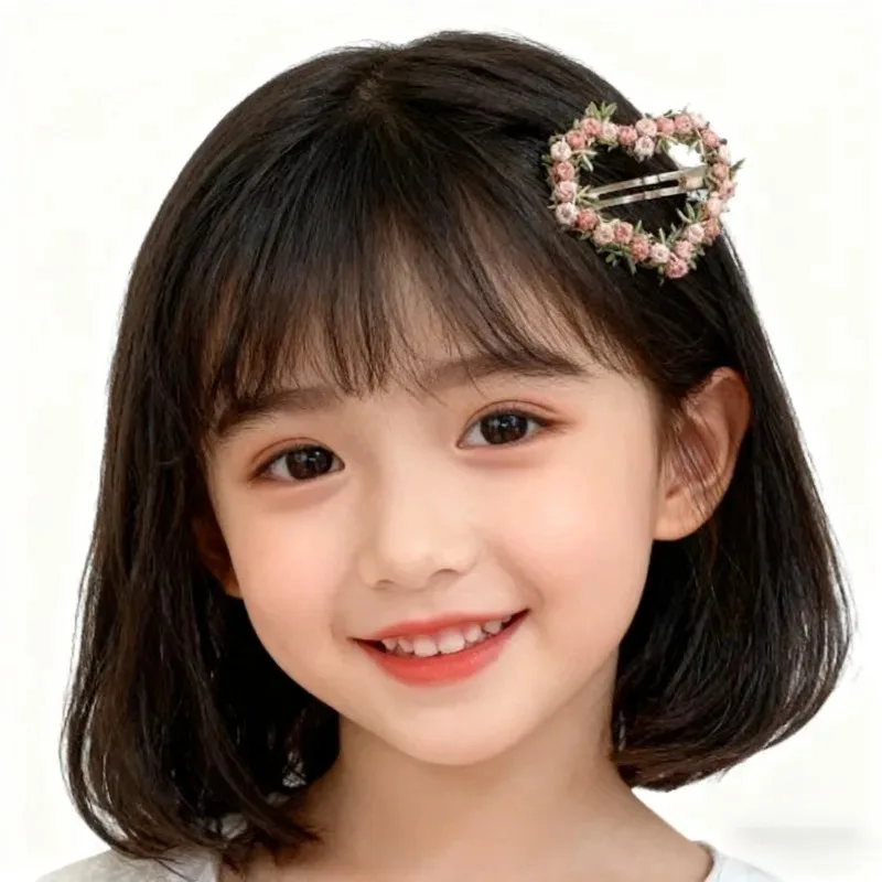 Bonita pinza para el pelo Kawaii para niñas, pasadores laterales rosas con forma de corazón y estrella de encaje, horquilla con flequillo, accesorios para sombreros para bebés y niños - imagen 3
