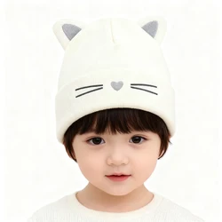 Gorro bebé orejas de gato – Algodón bordado suave y calentito
