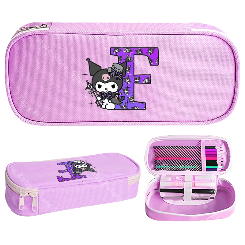 Estuche escolar Kuromi de tela Oxford con letras para niñas - imagen 5