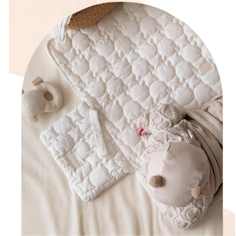 Colchoneta cambiador portátil de algodón para bebé – Cómoda y práctica - imagen 4