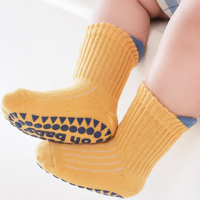 Lawadka 3 par/set calcetines para niños y niñas, calcetines sólidos para niños y niñas, calcetines antideslizantes de algodón de 0 a 5 años, calcetines Unisex para bebés y niños pequeños - imagen 4
