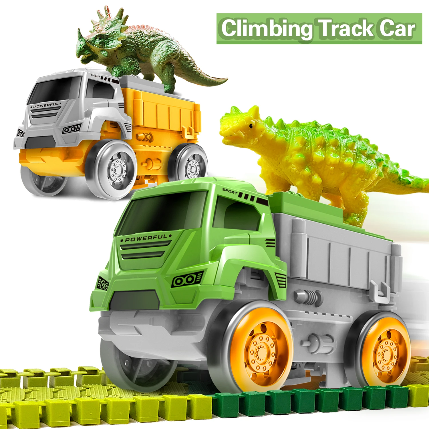 Coche de pista de dinosaurio eléctrico, coche de juguete ferroviario de escalada mágica, coches de juguete de pista Flexible, juguetes educativos para niños, juguete de calidad para chico - imagen 3