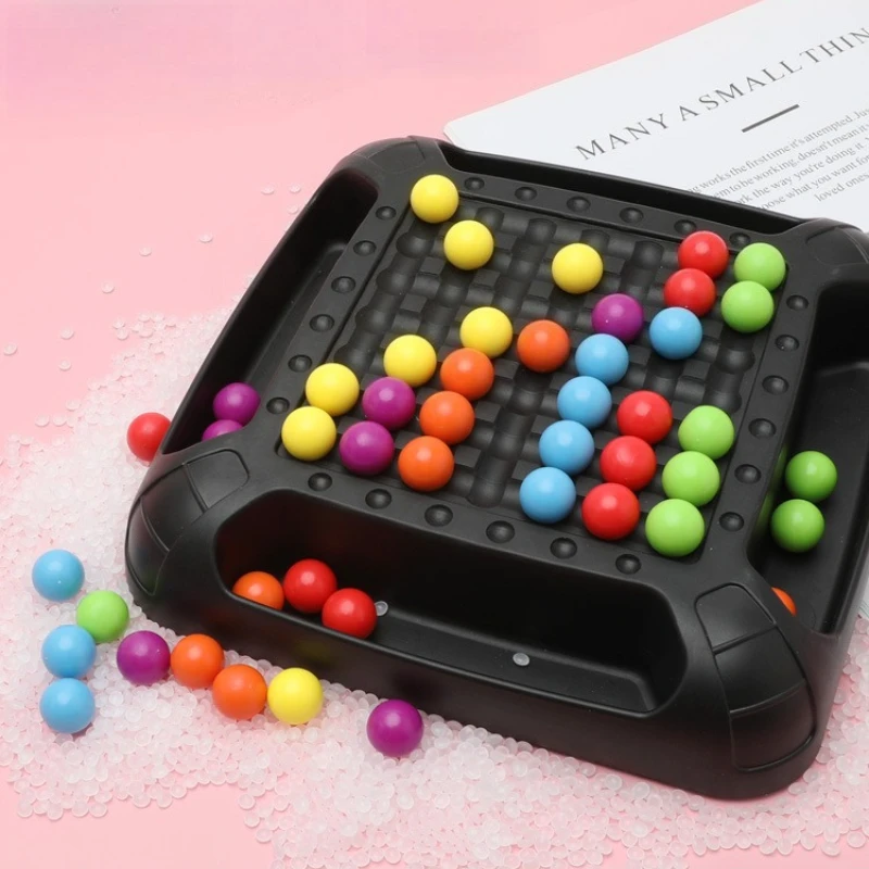 2 jugadores de tamaño pequeño, pelota de arcoíris de 16CM, juego mental a juego, juego de mesa inteligente cuatro en un cuadrado, juguetes educativos para niños - imagen 3