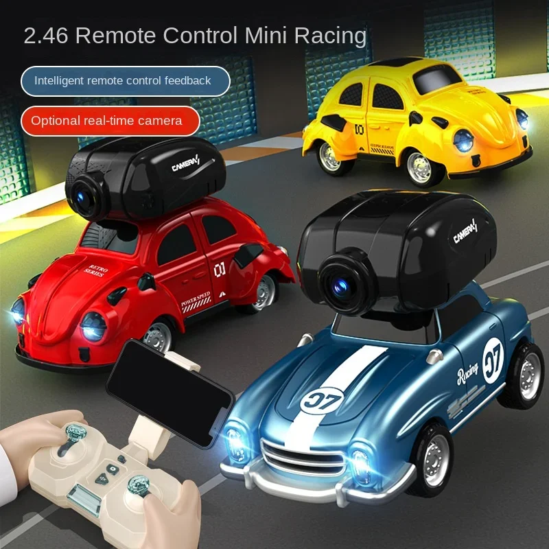 Coche teledirigido infantil con cámara y luces LED recargable - imagen 2