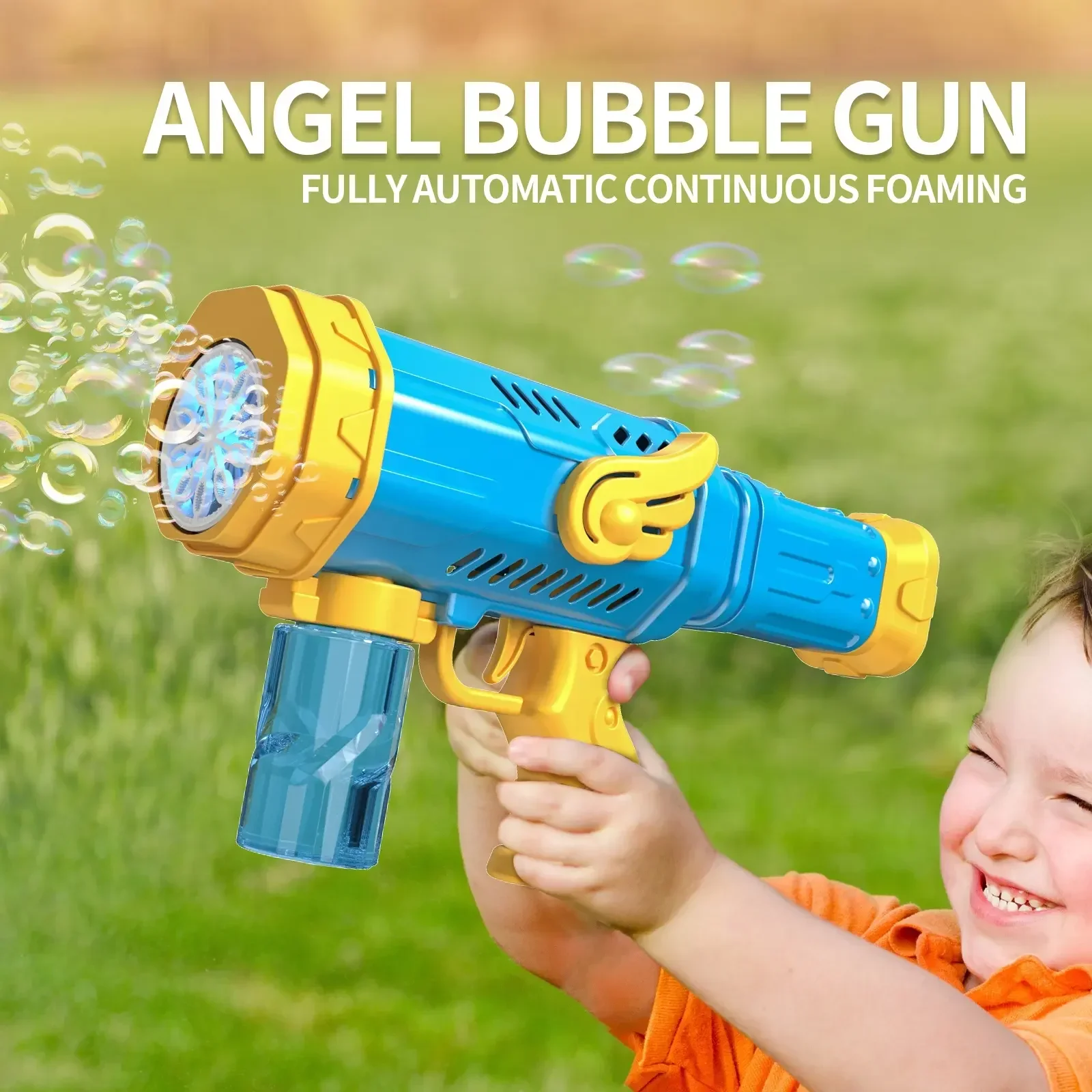 Automatic Electric Bubble Gun 10 Holes Bubble Machine blowering Maker Soap Water with LED Toy for Children Wedding Party