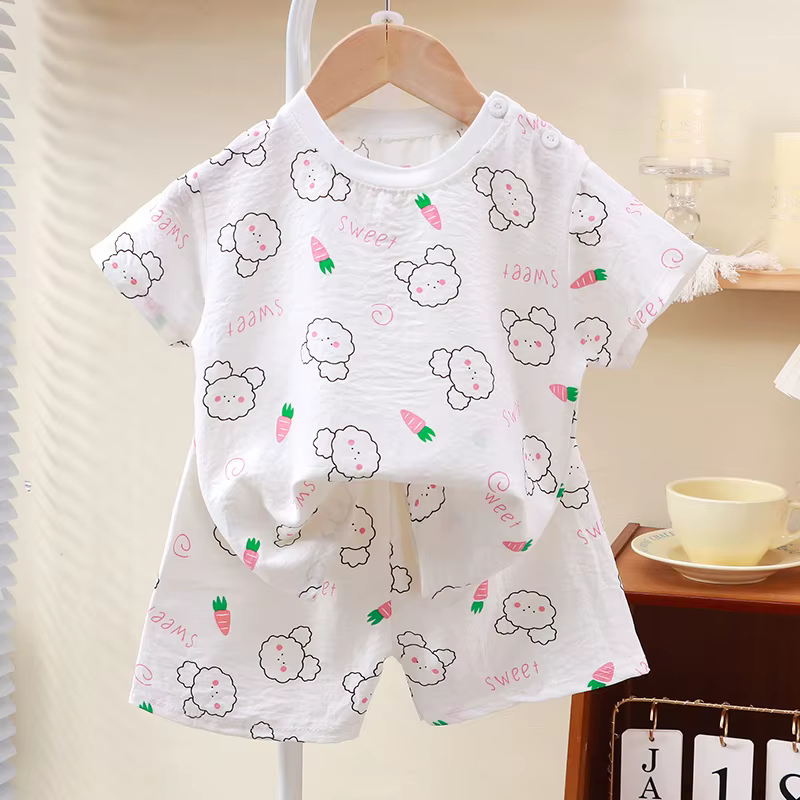 Conjunto de bebé de algodón Cloud de manga corta para casa - imagen 2