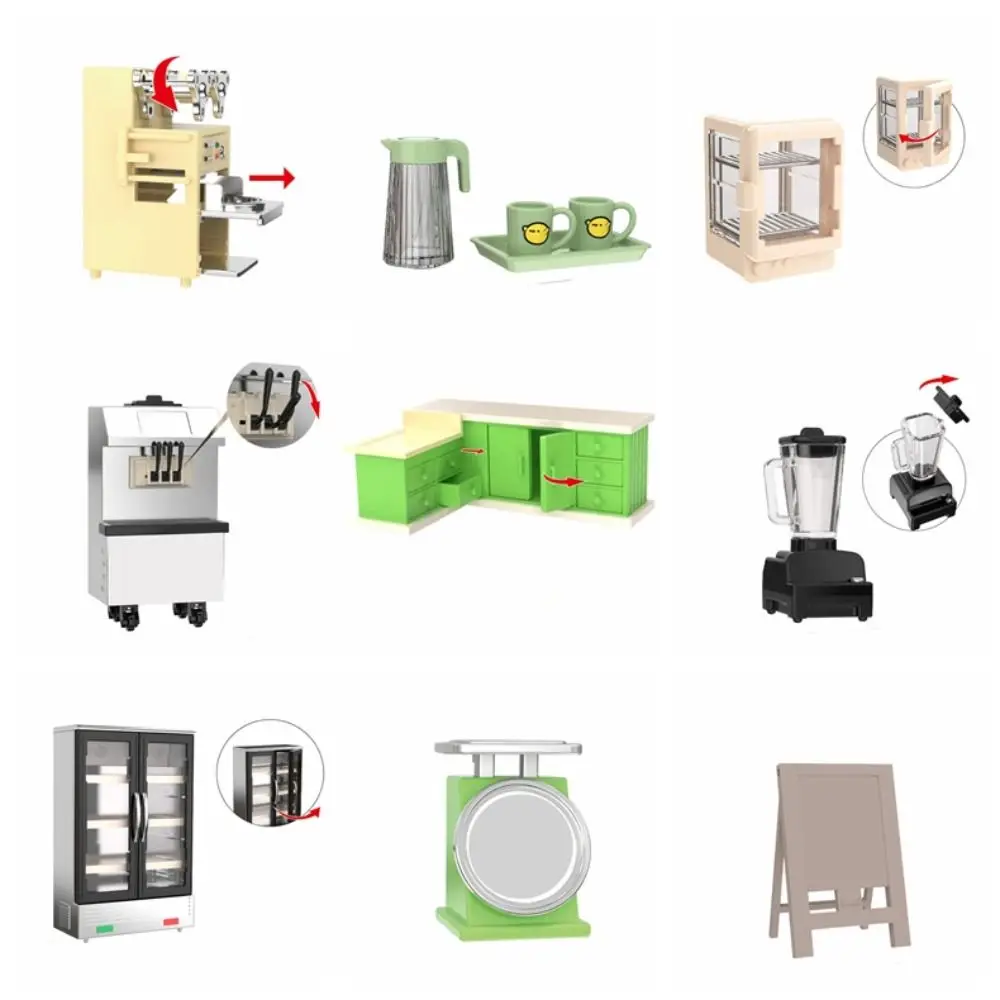 Refrigerador de doble puerta, fabricante de helados, modelo eléctrico, juguete de decoración, casa de muñecas, accesorios de muebles en miniatura, 1:12 - imagen 5