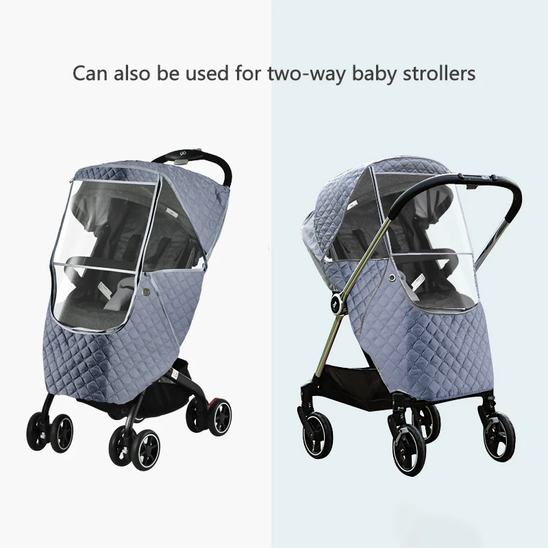 Protector de viento Cubierta de lluvia Universal 2 en 1 Impermeable 2 en 1 Impermeable Invierno Cálido Capucha Cochecito Accesorios - imagen 2