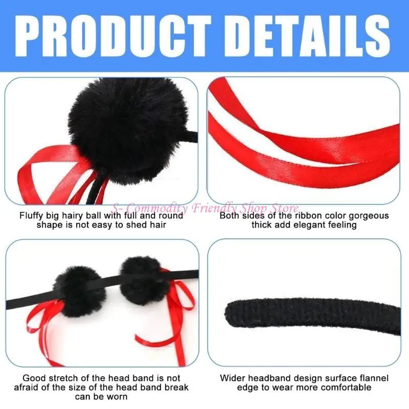 85AE Elegante gorro negro para niños Cómoda diadema para niños Actualizaciones diseñadas para brindar comodidad y estilos en y - imagen 3