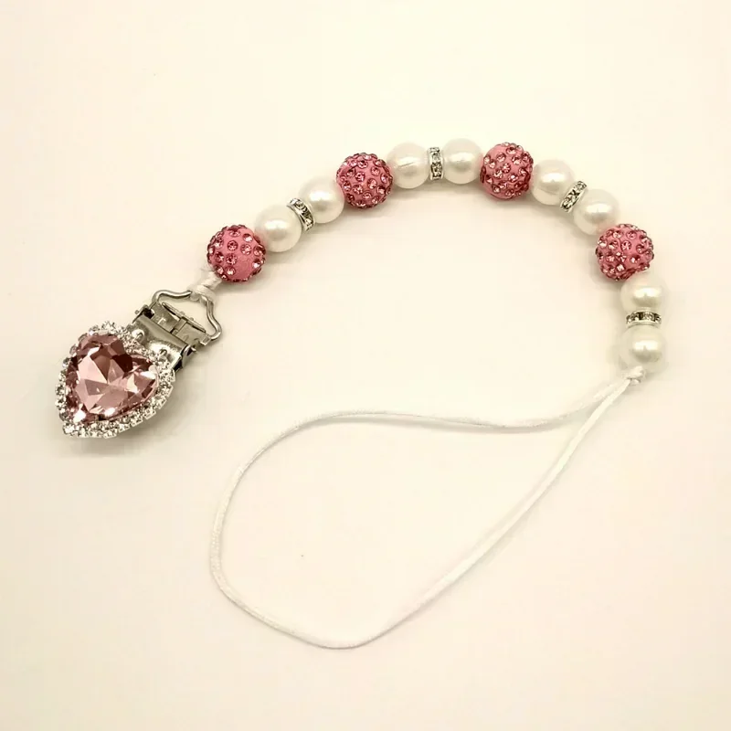 Cadena de chupete con diamantes de imitación y perlas de cristal - imagen 5