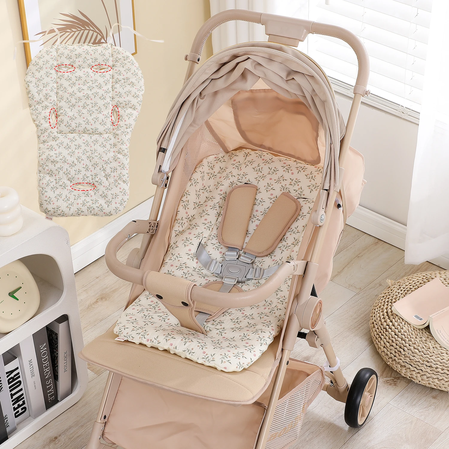 Cojín para cochecito de bebé acolchado suave para asiento coche - imagen 2