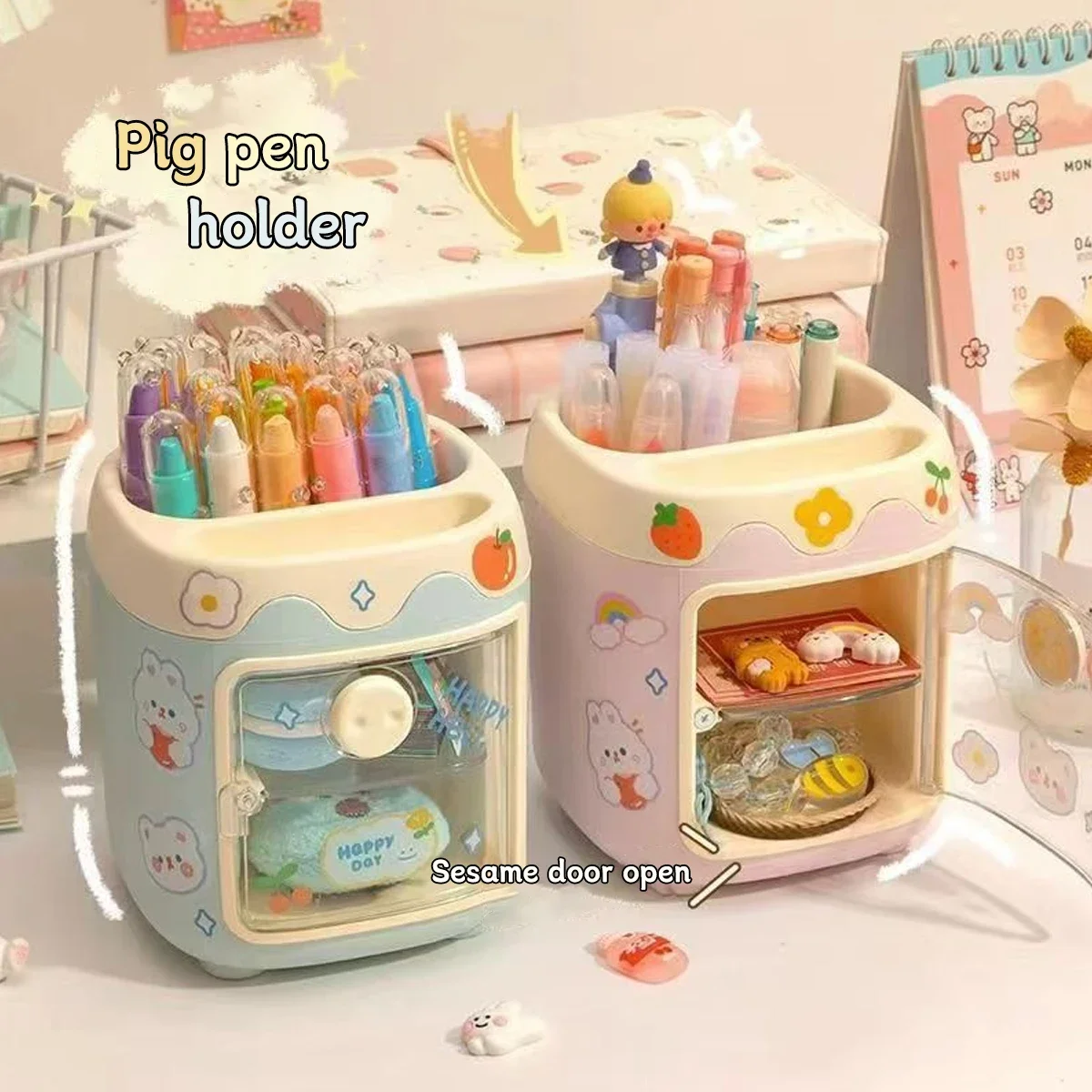 Portalápices infantil nórdico con rejilla múltiple creativo - imagen 3