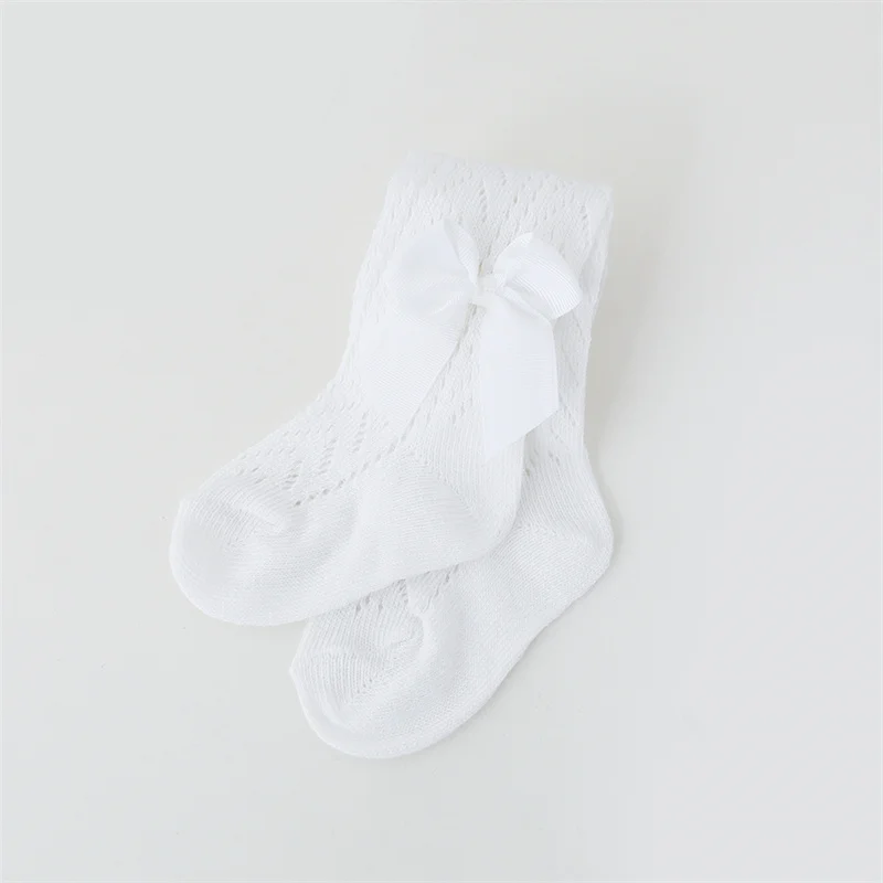 Lawadka, medias de verano para bebé recién nacido, medias finas de malla de encaje para niño pequeño, pantimedias ajustadas de algodón con lazo a la moda para niña de 0 a 3 años - imagen 4