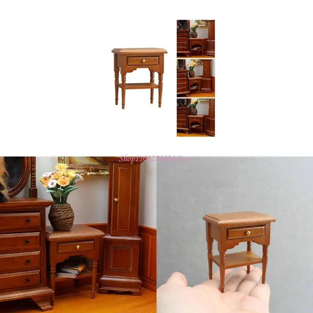 R6FD 1:12 Casas muñecas a escala Escenas miniaturas Mini Mini Night Stand 1:12 Casas muñecas muebles en Regalos