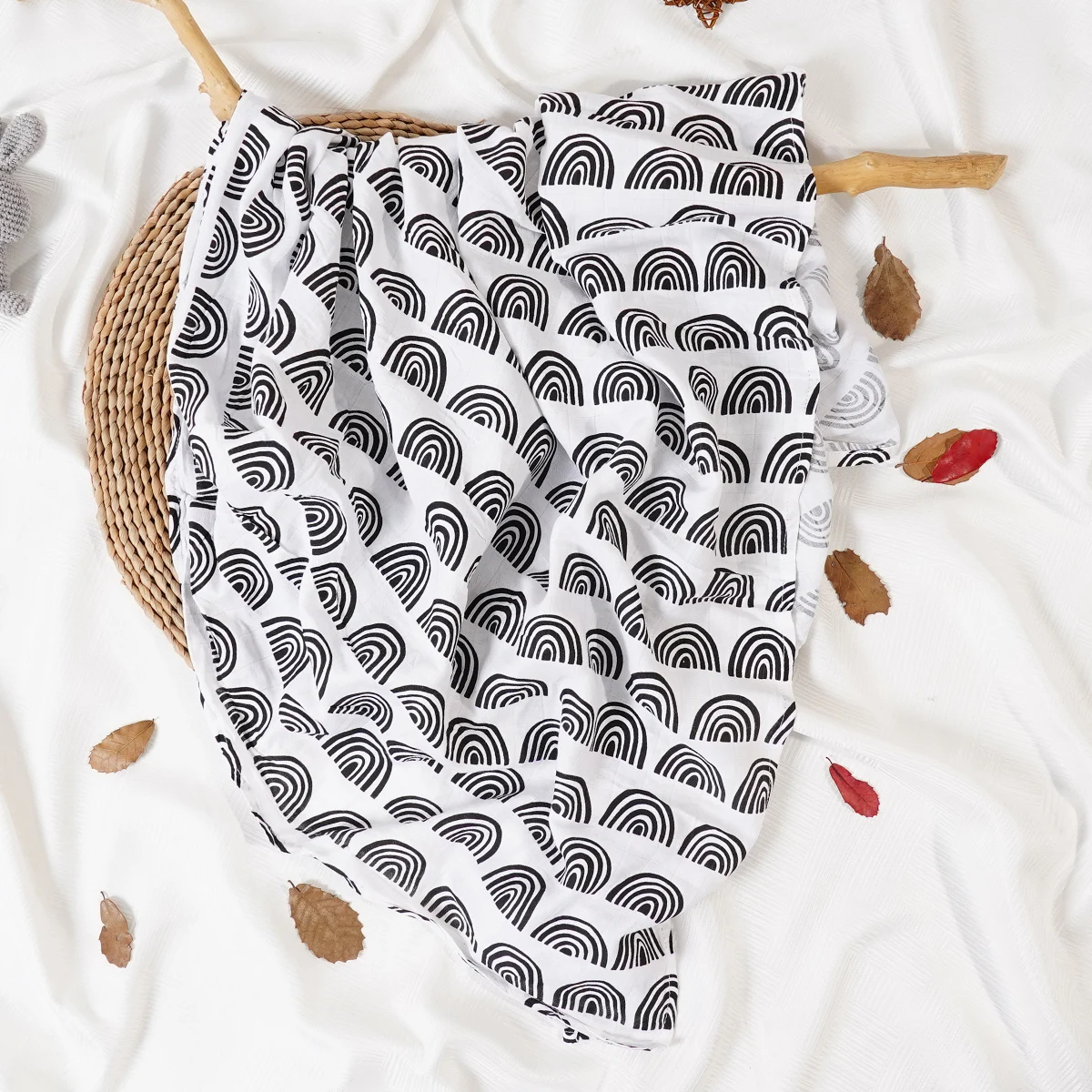 Envoltura súper suave del bebé de la manta de la muselina del bebé 120*110CM para el recién nacido - imagen 5