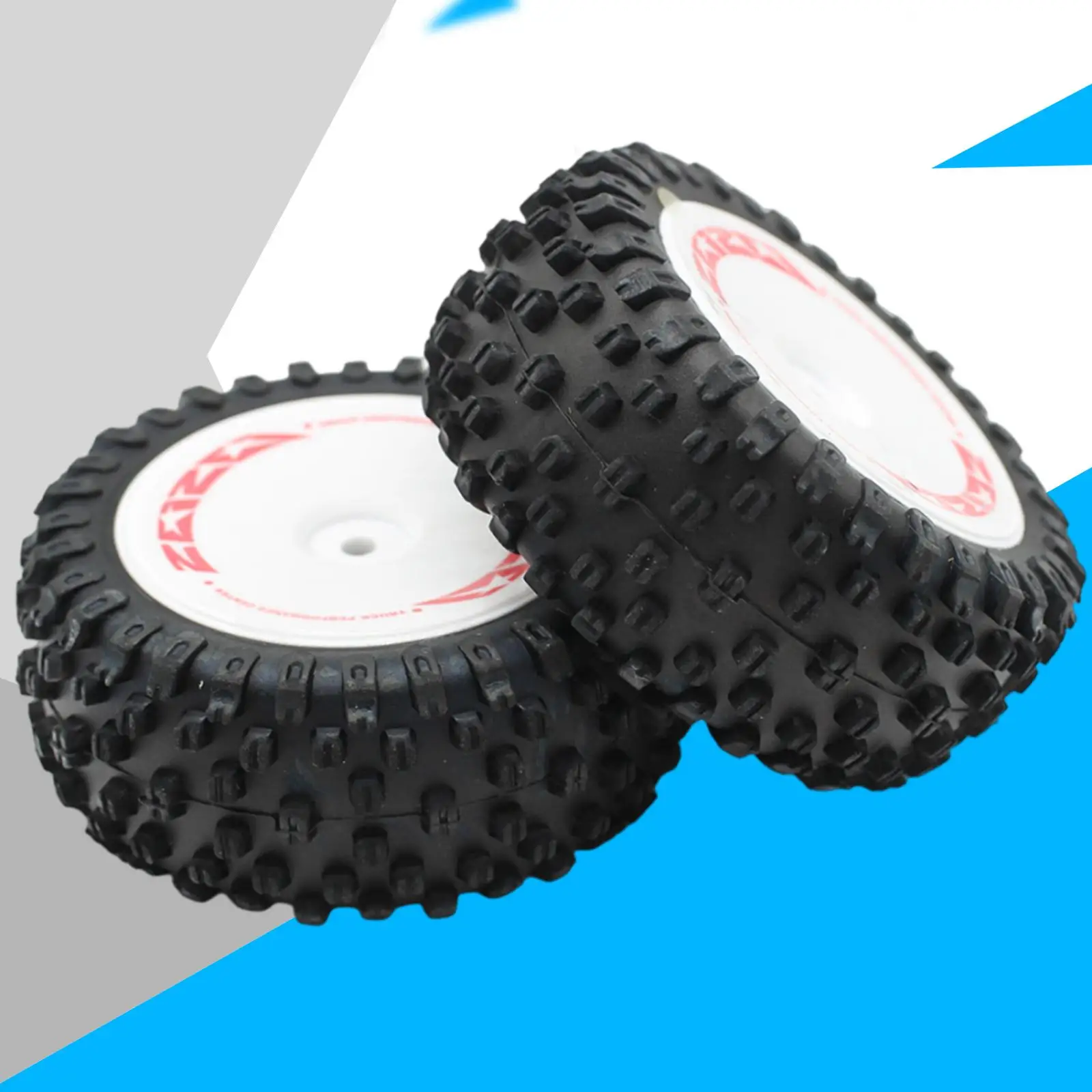2 Pieces 1:12 Scale Touring Car Tires, Rubber Easy to Install Rear Tyres Upgrade Part for Wltoys 124008 RC Truck Accessories