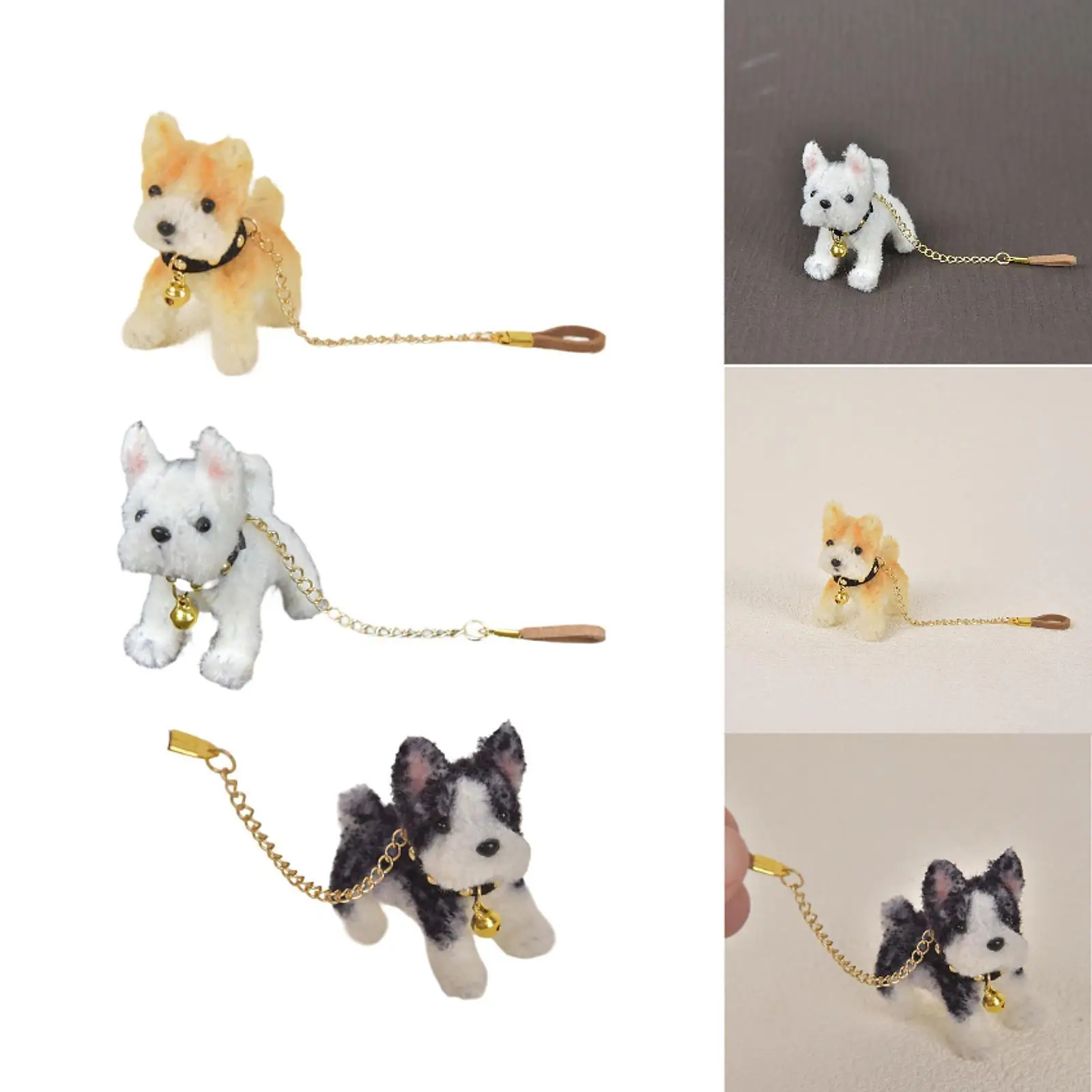 Casa de muñecas en miniatura, decoración de casa de muñecas con perro, Mini modelo bonito hecho a mano a escala 1:12 para accesorios de fotografía, micropaisaje - imagen 3