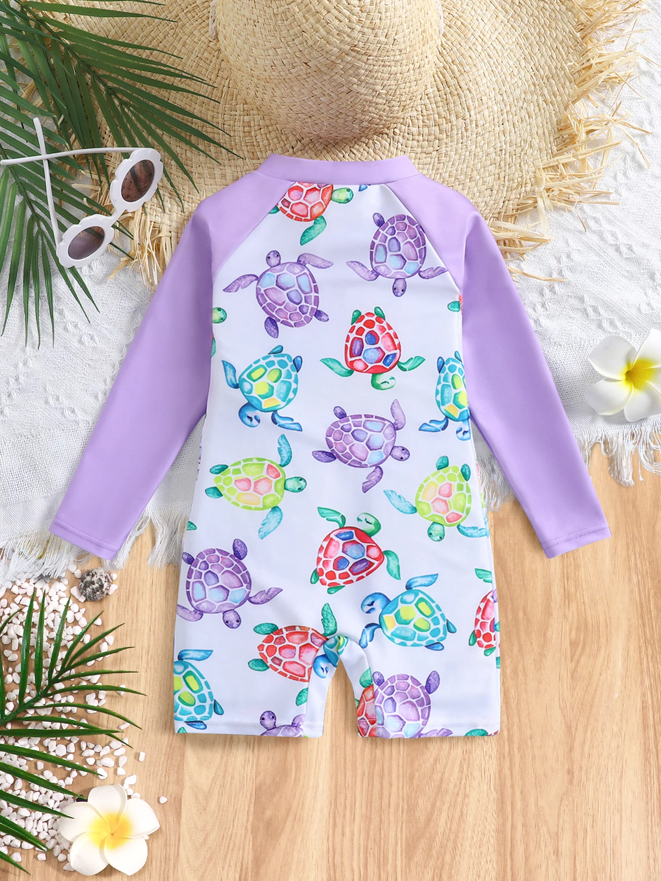 Traje de baño manga larga para niña con estampado dibujos animados - imagen 2
