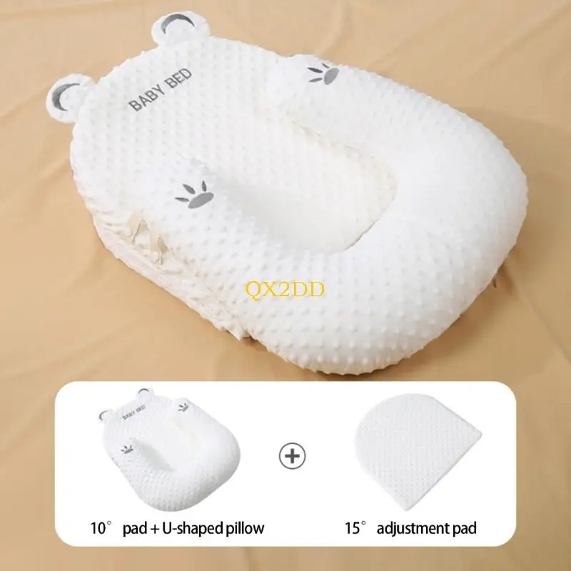 Almohada de lactancia bebé QX2D con funda extraíble y anti derrames - imagen 3