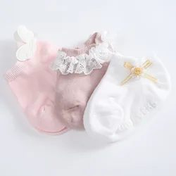 Calcetines antideslizantes bebé de algodón suave con encaje princesa