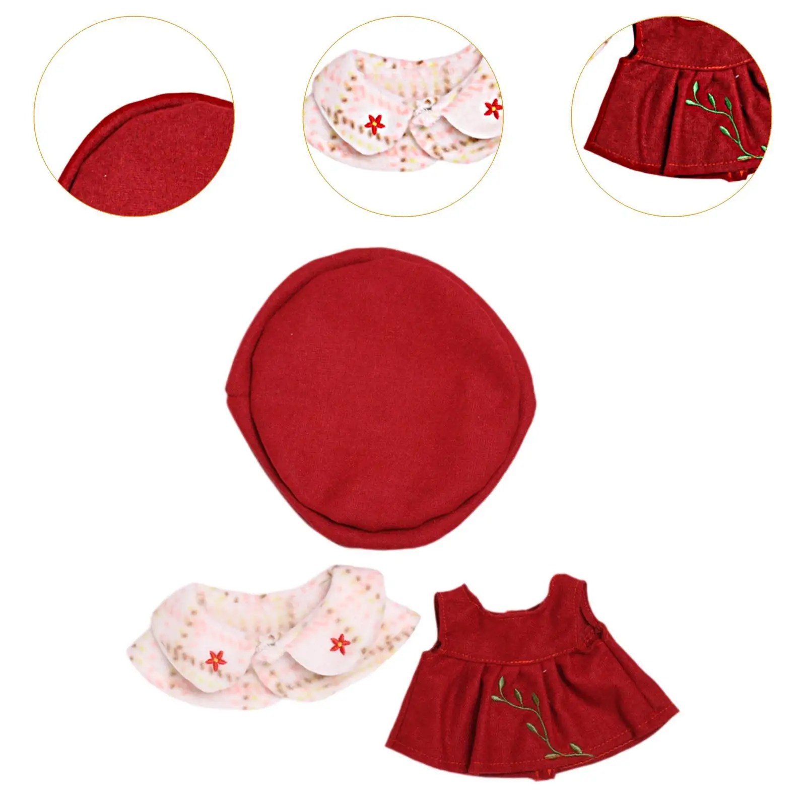 Plush Doll Clothes Doll Dress Shawl and Hat Plush Toy Accessories Cute
