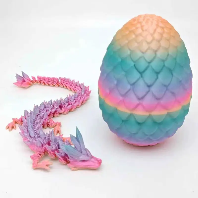 Juego de huevos de dragón impresos en 3D, juguete de actividad de articulación ornamental para aliviar el estrés, juguete modelo oscilante Flexible
