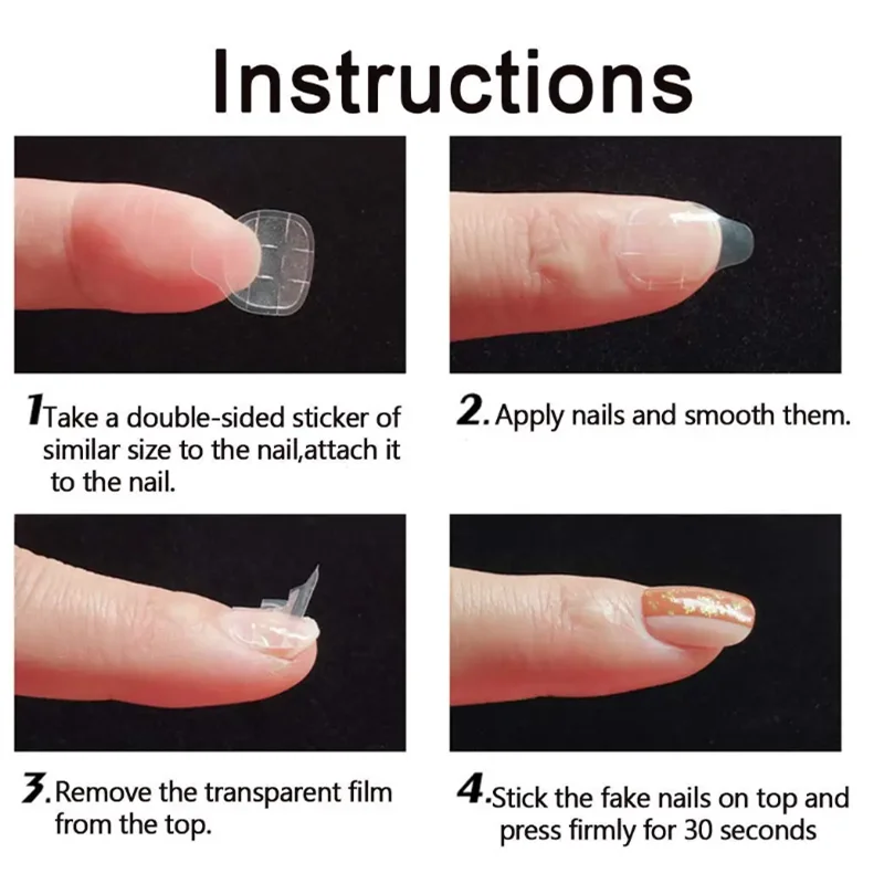 Pegatina adhesiva de doble cara, 600 Uds., pestañas de pegamento para uñas, pegatinas de pegamento para uñas postizas transpirables impermeables, puntas de uñas postizas de gelatina - imagen 4