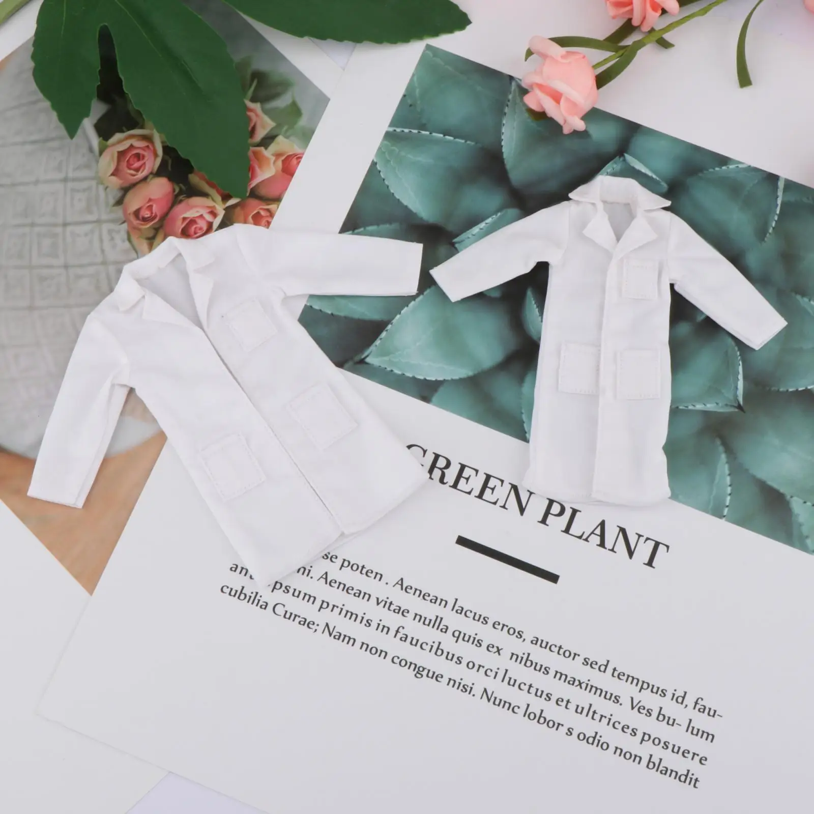 Abrigo blanco a escala 1/12, muñeca en miniatura, abrigo blanco, regalos elegantes, ropa para muñecas - imagen 3