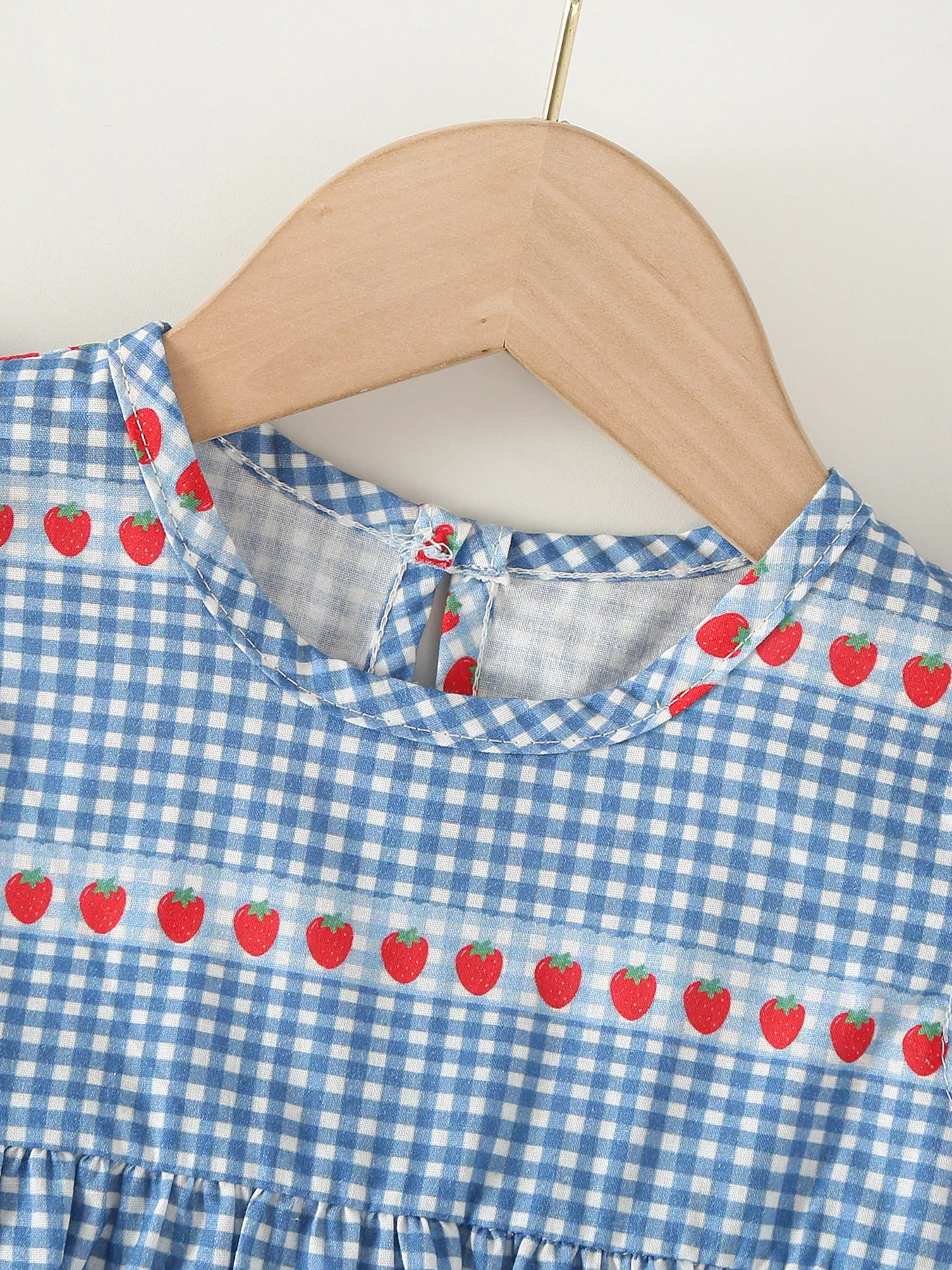 Ropa de verano para niñas pequeñas, ropa con estampado de fresa de una pieza acampanada de manga corta para niñas pequeñas de 0 a 2 años, 2026 - imagen 4