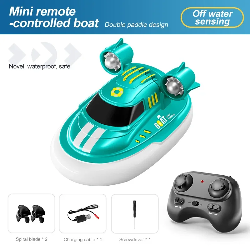 Mini barco Rc 1/32 radiocontrol remoto, barco de alta velocidad con luz Led, barco de Palma, juguete acuático de verano, juguetes para piscina, modelos de regalos - imagen 5
