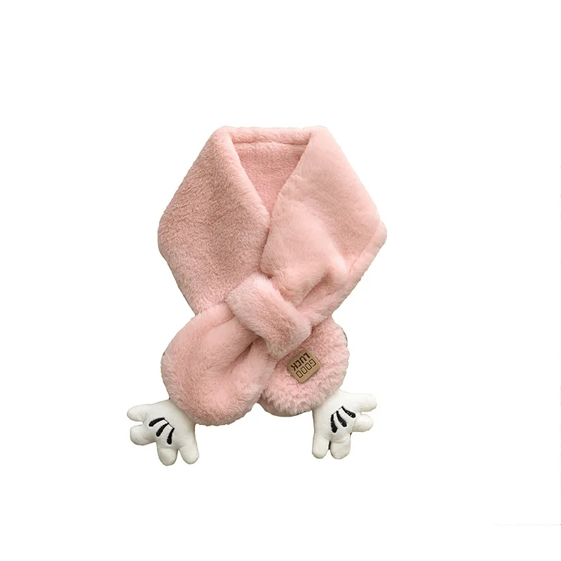 2-6Y lindo oso palma bufanda para niños Otoño e Invierno nuevos bufandas cálidas de felpa cruzada para niños y niñas - imagen 5