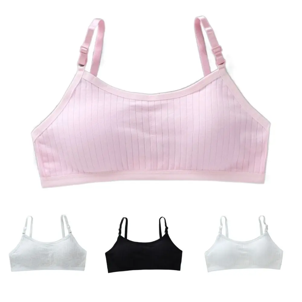 Nuevos sujetadores de entrenamiento deportivo de algodón con hebilla trasera, Tops de tubo informales para niños, ropa interior, sujetadores elásticos de desarrollo para estudiantes - imagen 5