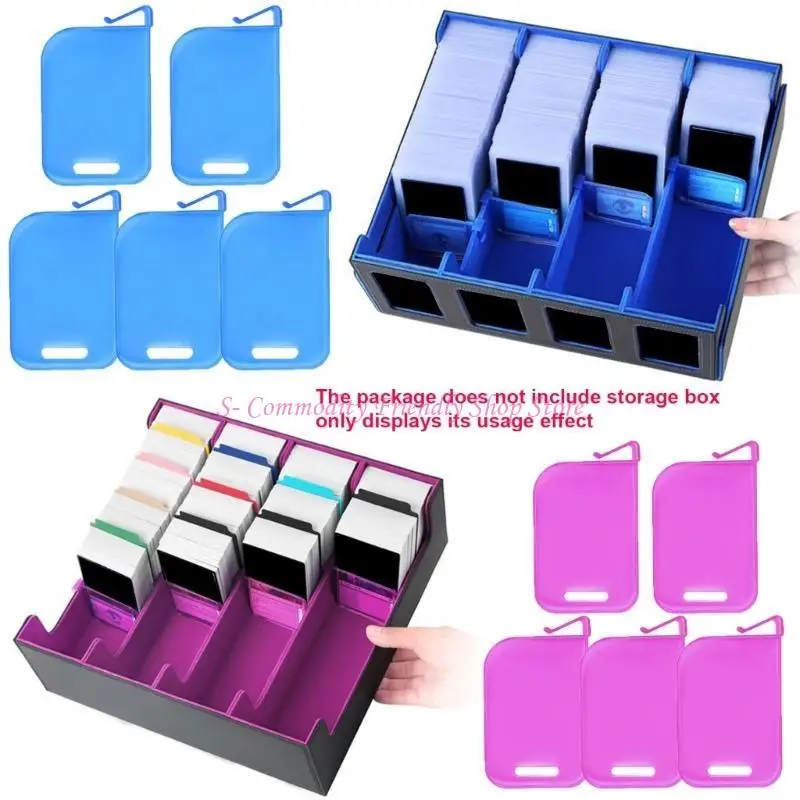 85AE 10Pcs Plastic Trading Card Box Baffle Clip Card Spacer Storage Classification Barrier Plate Clip Storage Partition Board - imagen 3