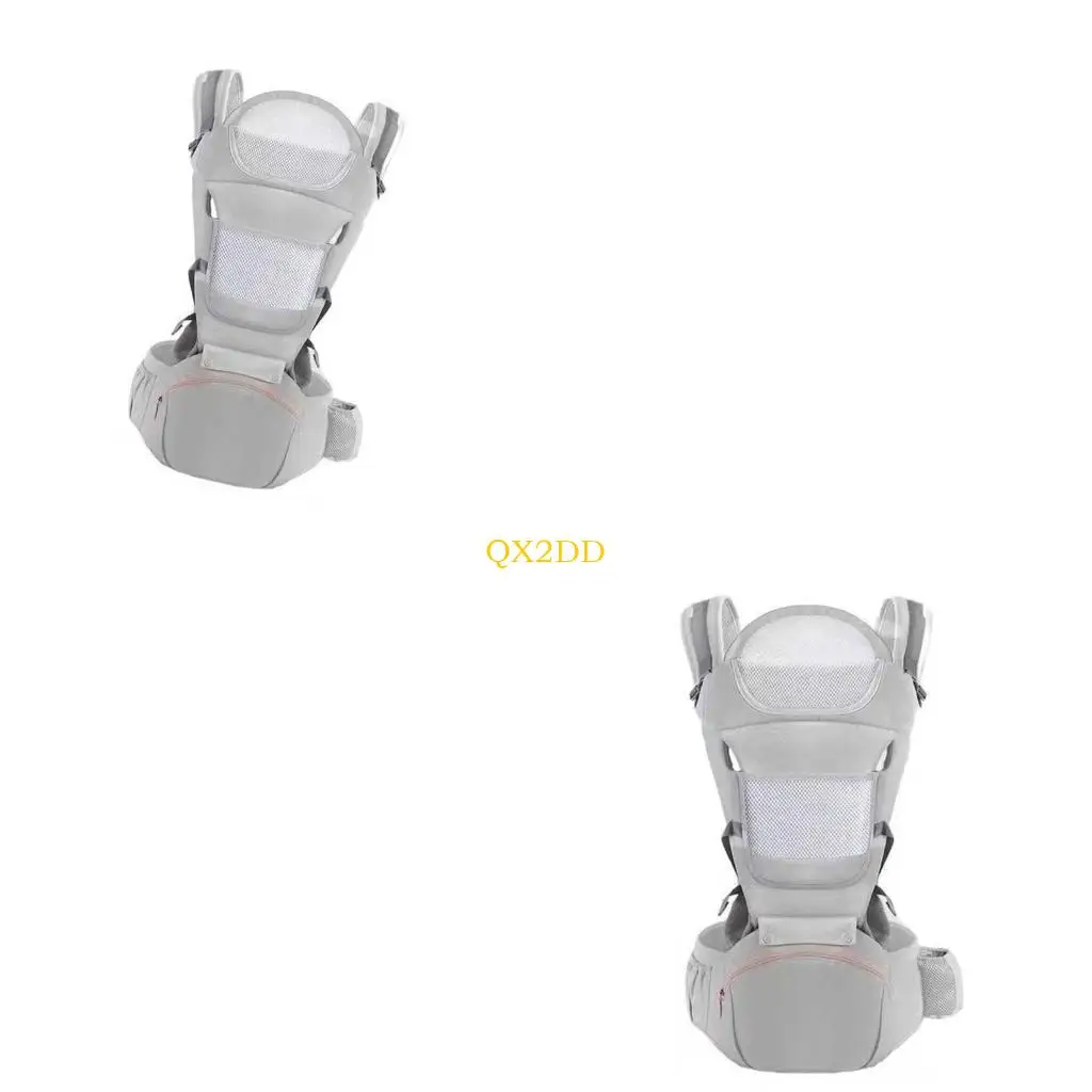 QX2D Bebé transpirable Correa transporte con taburetes ergonómicos cintura Distribución peso para bebés niños