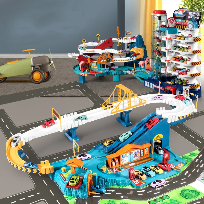 Tren eléctrico con edificio de dinosaurios para niños - imagen 3