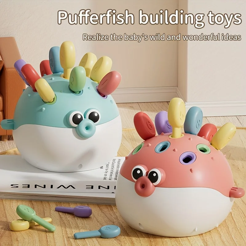 Juguetes interactivos coloridos de construcción de pez globo |   Mejora las habilidades motoras, la creatividad y el reconocimiento de color, los regalos para niños