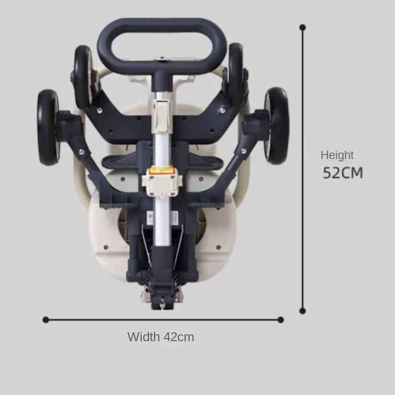 Cochecito de bebé ligero plegable, silla de paseo de cuatro ruedas con asiento Reversible, vista alta, 78 - imagen 5
