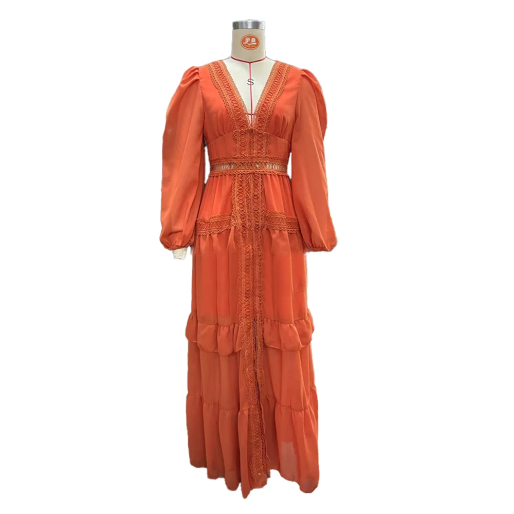 Vestido premamá bohemio con encaje para sesión de fotos embarazo - imagen 3