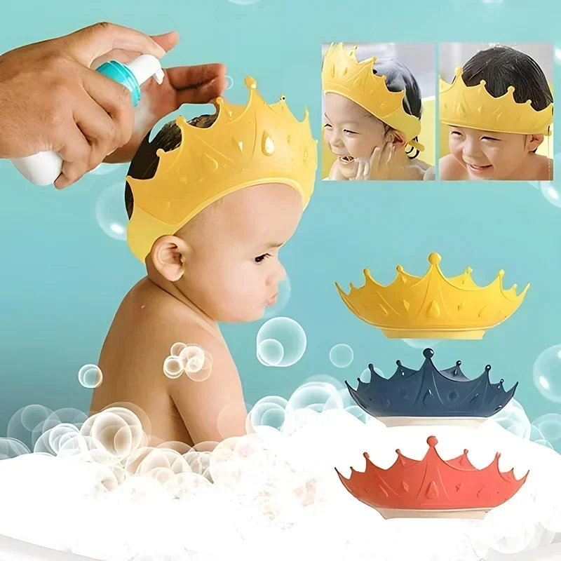 Gorro de ducha de baño para bebé, champú ajustable, protección para los ojos, para la cabeza cubierta de agua, cuidado del bebé, lavado del cabello, gorro de ducha para niños de 0 a 6 años