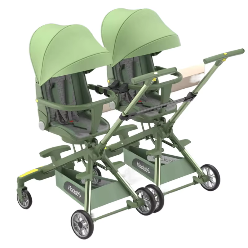 Cochecito gemelar ligero – Plegable con posiciones sentada y tumbada - imagen 2
