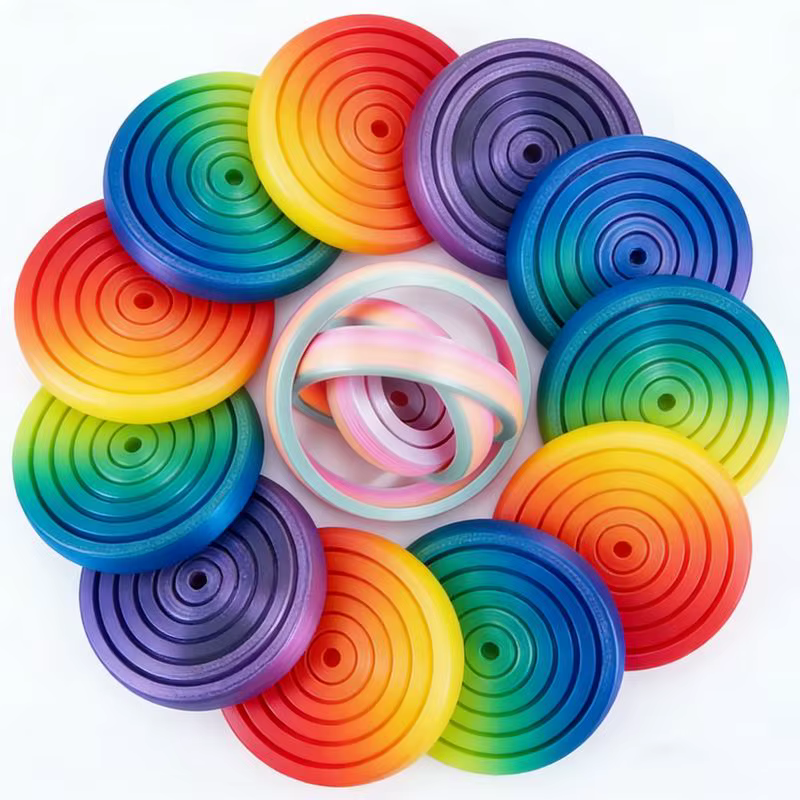 Spinner antiestrés de 7 anillos impreso en 3D - Juguete sensorial - imagen 3