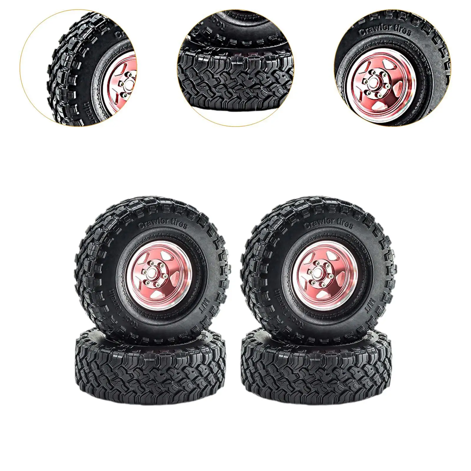4Pcs RC Wheels and Tires Set Easy to Install RC Modification RC Upgrade Part for 90046 TRX4 1:10 RC Car Vehicles Climbing Car