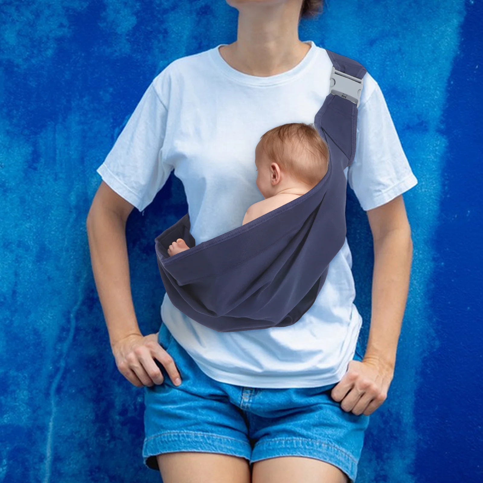 Portabebés de algodón y poliéster, suave, transpirable, ajustable, portabebés para niños pequeños, envoltura infantil para exteriores, ligero y portátil para recién nacidos - imagen 3