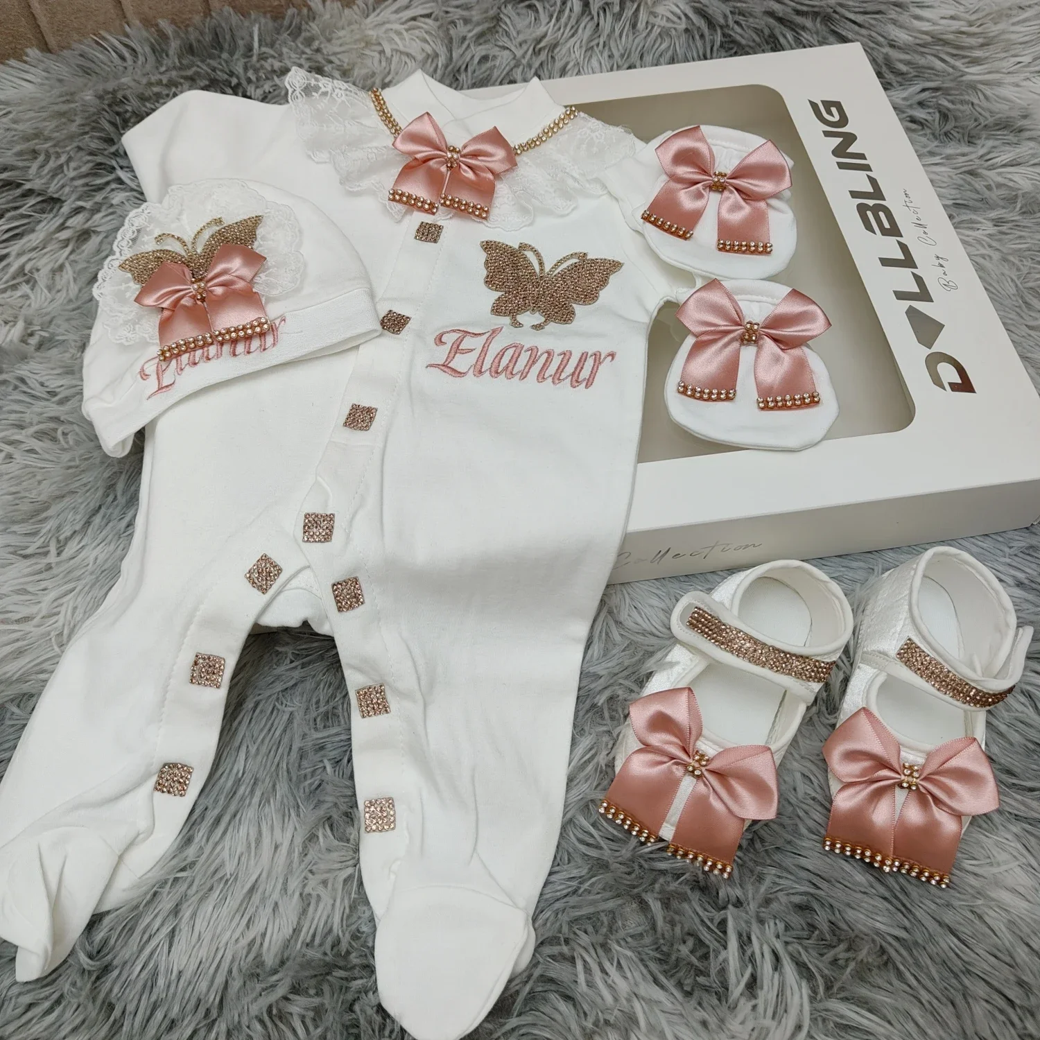 4 Uds. De capa personalizada con nombre, joyería de corona para recién nacido, pelele de bienvenida a casa, ropa de bebé, trajes de algodón para niña y niño pequeño - imagen 3