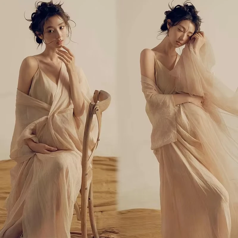Vestido premamá vintage francés para sesión de fotos - imagen 5